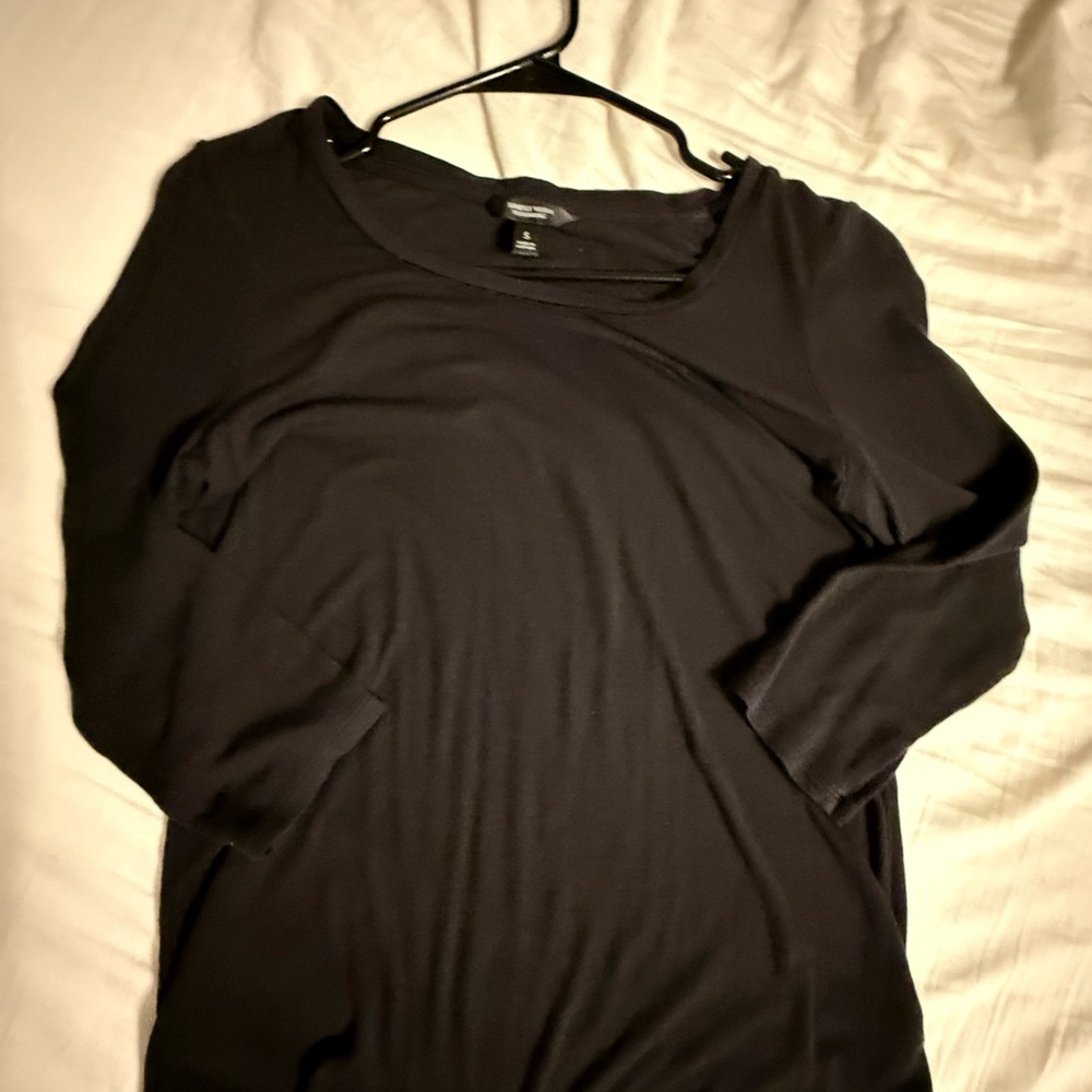 Simply Vera Vera Wang Black Long Sleeve Scoop Neck Tee